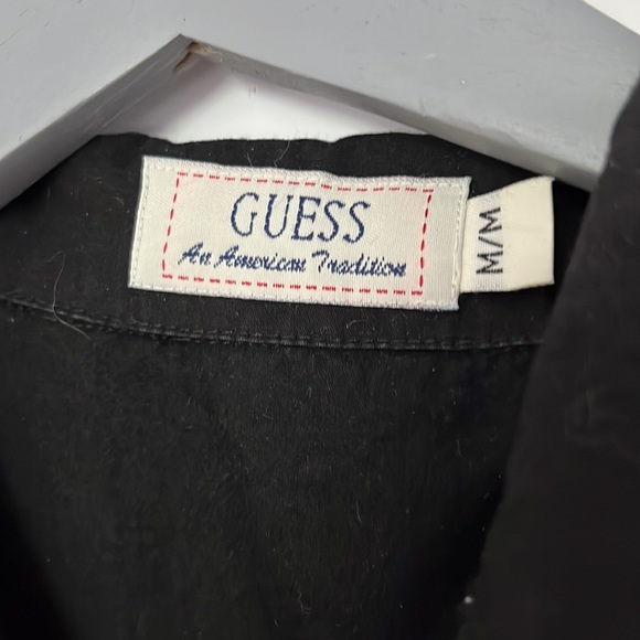 ***3 for $15*** Guess Black Sleeveless Black Button Down Shirt, M - Picture 4 of 6